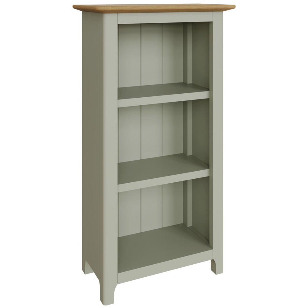 FWStyle Taberno 3 Shelf Sage Green and Oak Bookcase Image 2