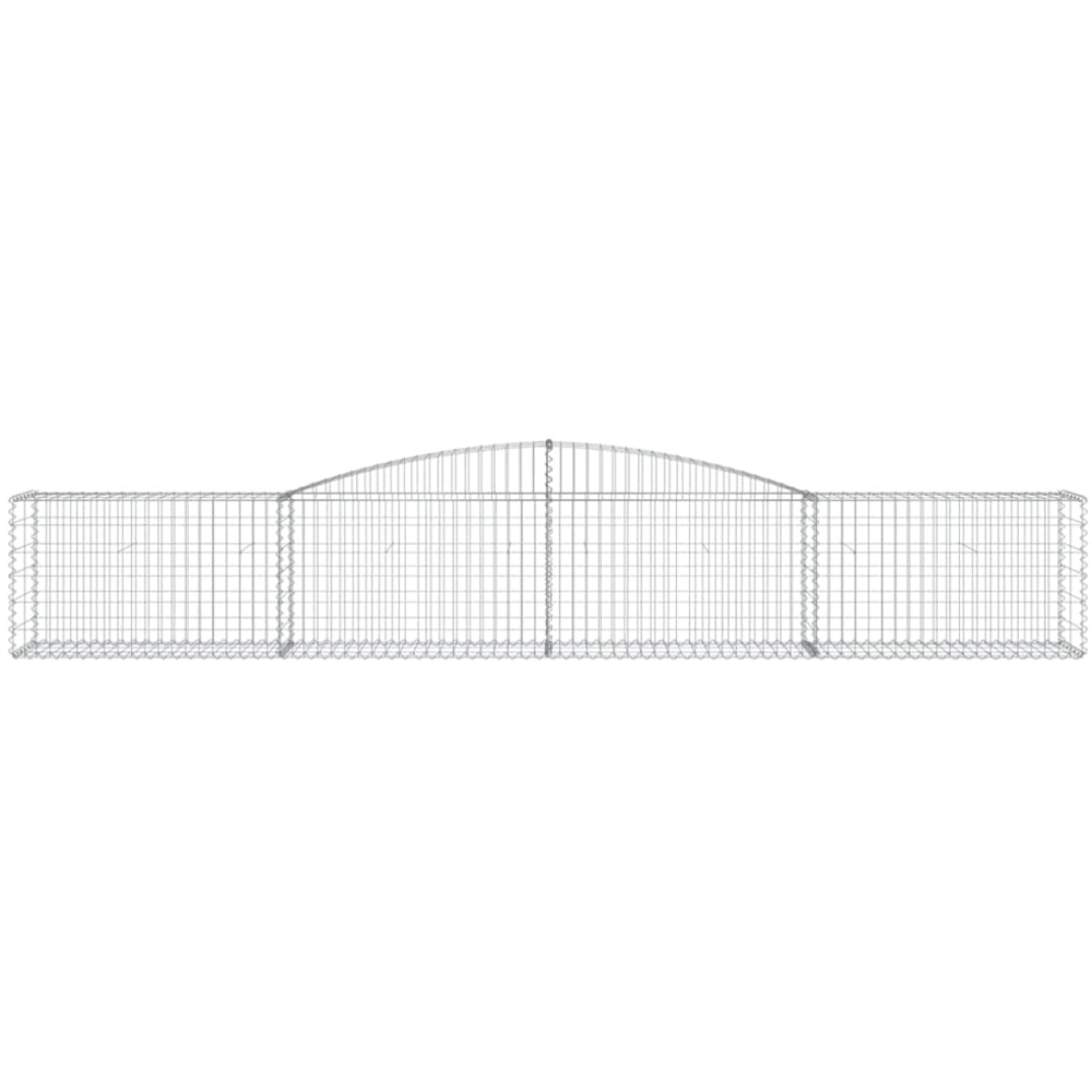 vidaXL Silver Galvanised Iron Arched Gabion Basket 400 x 50 x 60/80cm 7 Pack Image 2