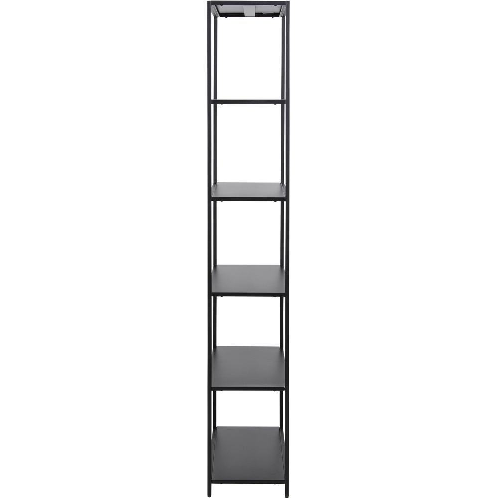 Florence Newcastle 5 Shelf Matt Black Tall Bookcase Image 4
