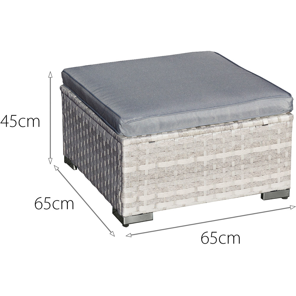 Oseasons Malta 9 Seater Dove Grey Rattan Rising Firepit Corner Sofa Set with 2 Footstool Image 7