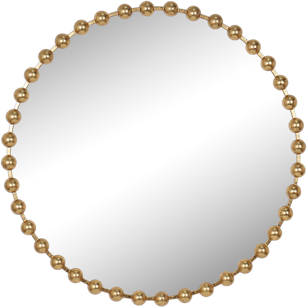 Gold Circular Beaded Mirror 80cm Image
