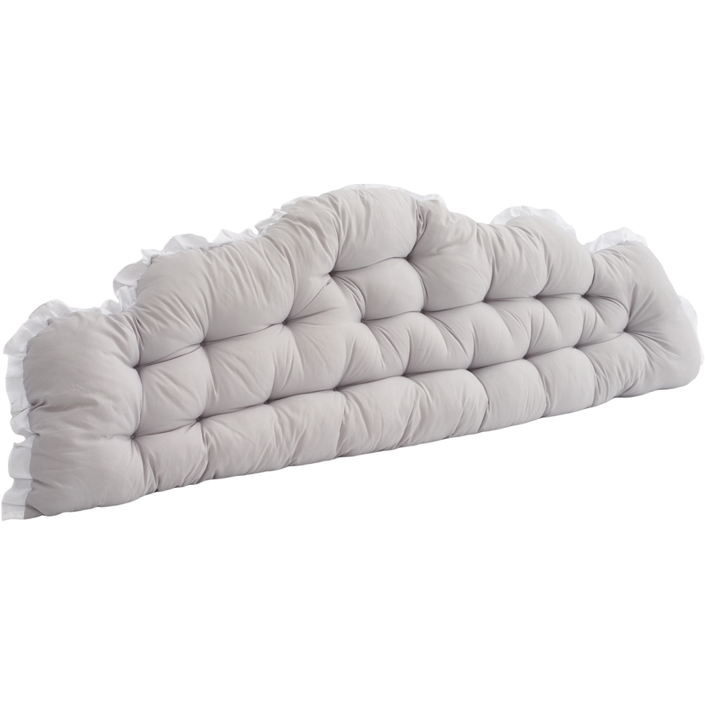 Living and Home Light Grey Cloud Shaped Ruffle Soft Headboard Pillow 75 x 180cm Image 1