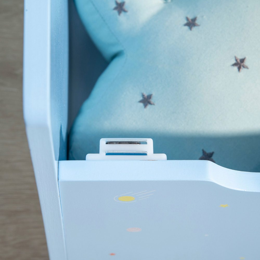 ZONEKIZ Kids 2 in 1 Blue Storage Bench Image 3