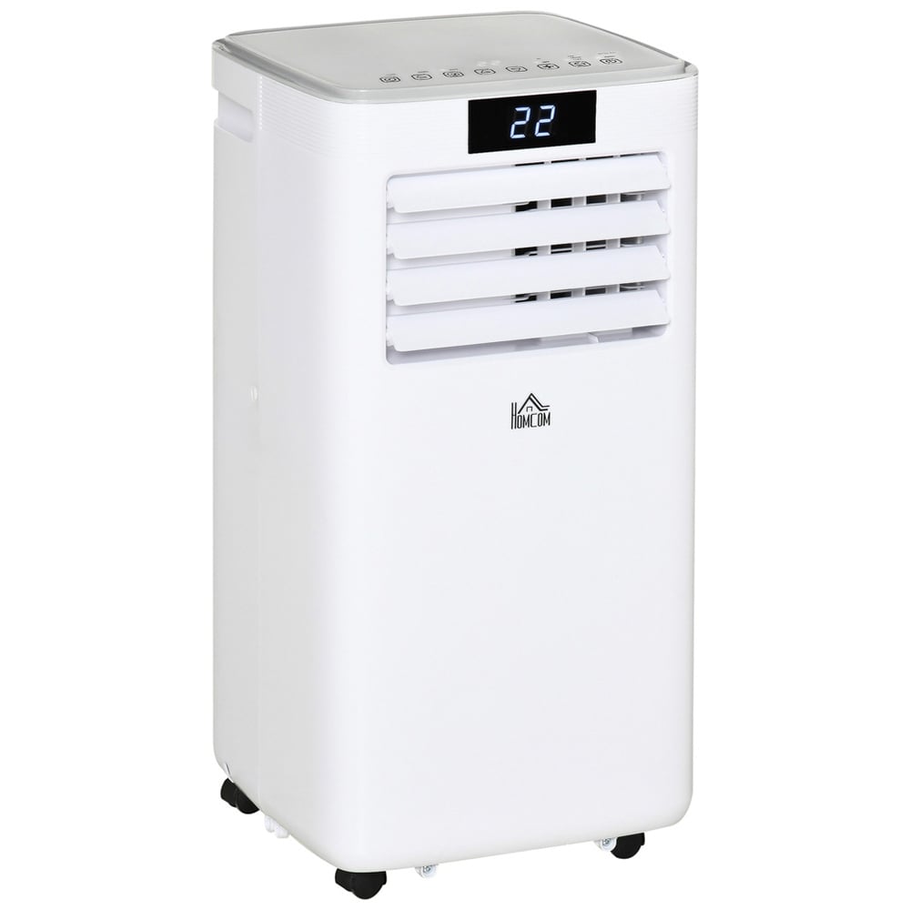 HOMCOM White 7000BTU Portable Air Conditioner with Wheels Image 1