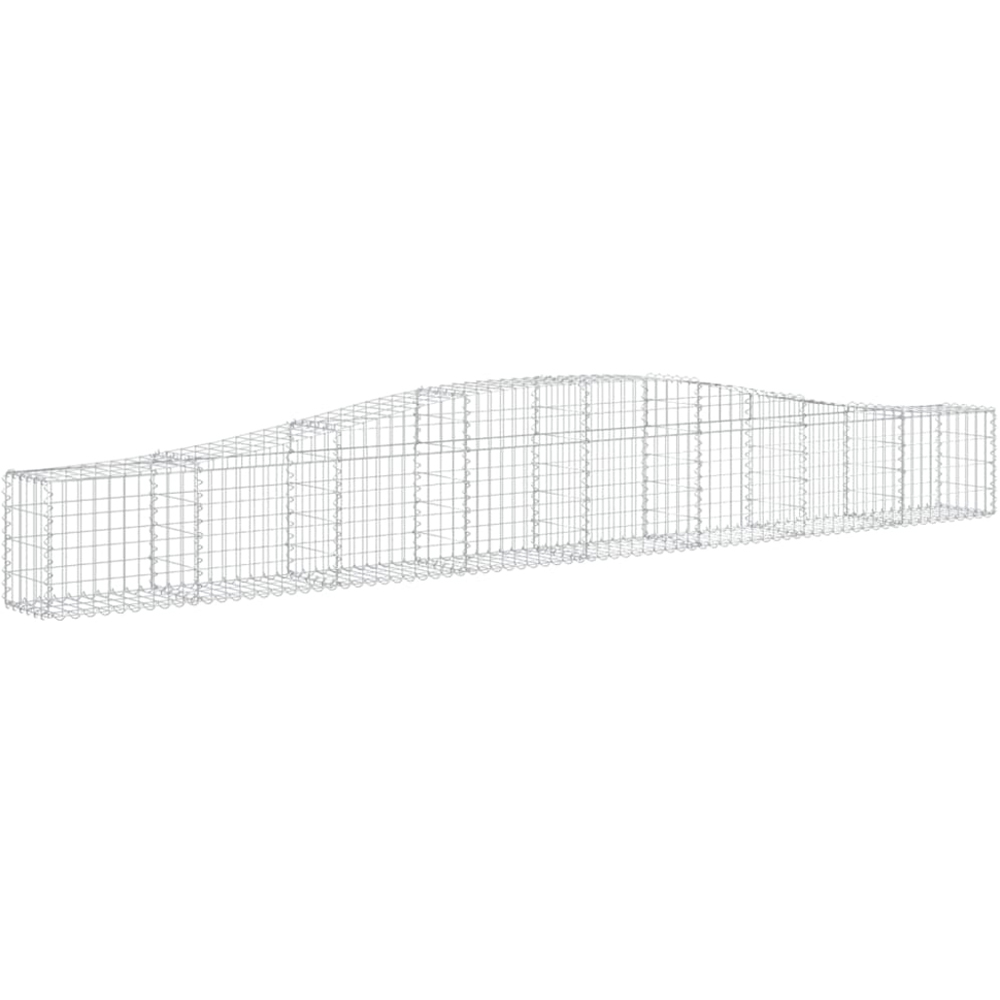 vidaXL Silver Galvanised Iron Arched Gabion Basket 400 x 30 x 40/60cm 4 Pack Image 1