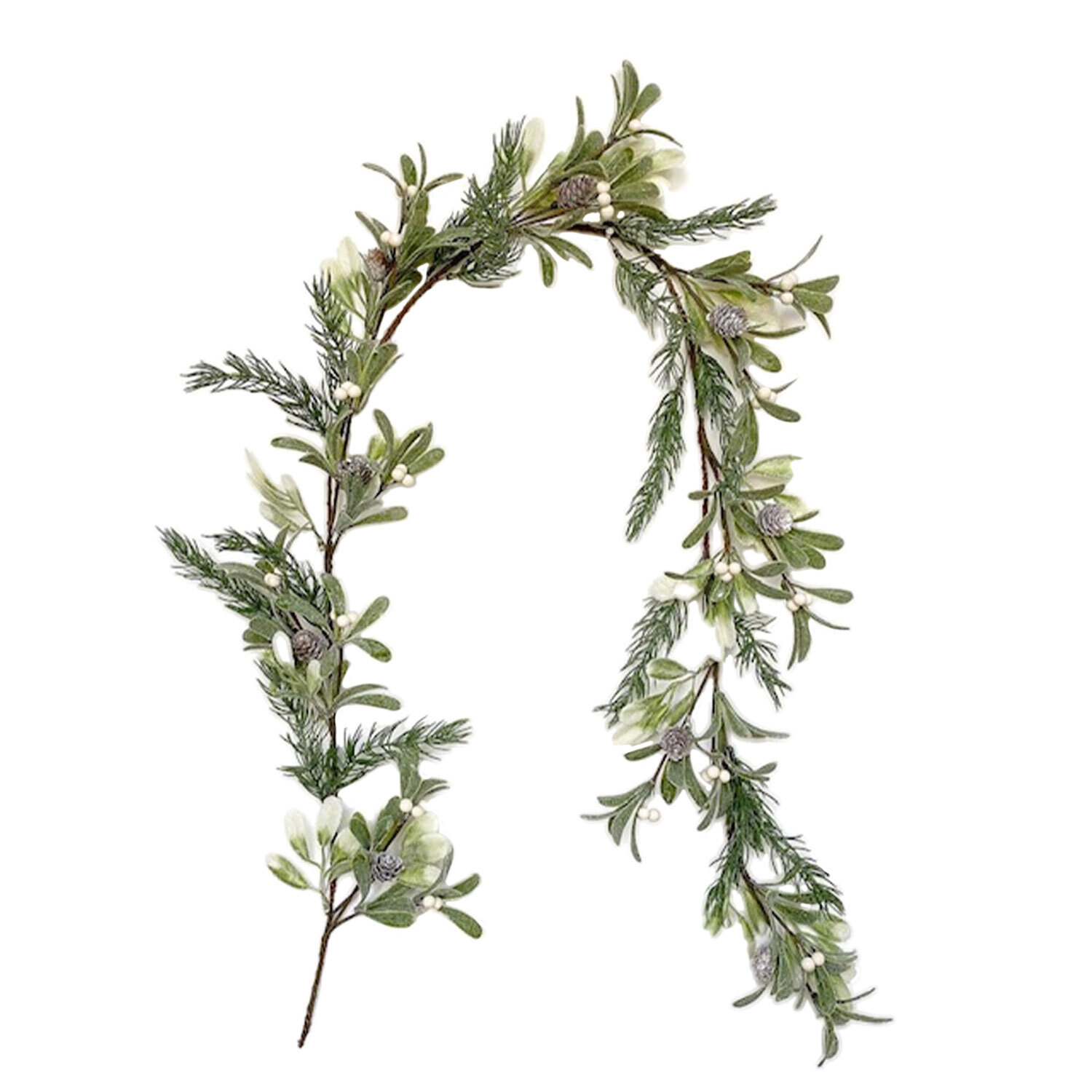 LED Mistletoe Pinecone & Berry Garland Image