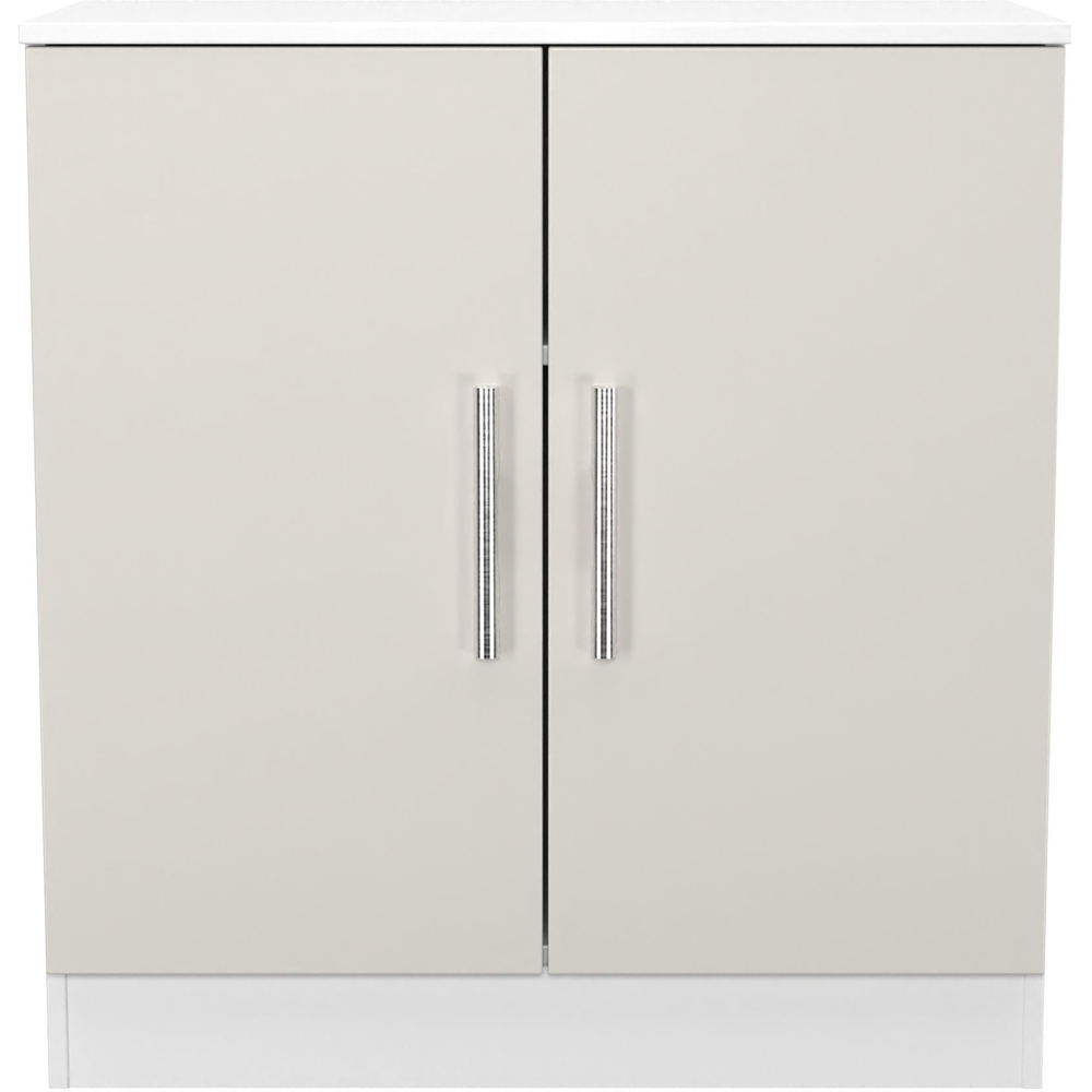 Crowndale Contrast 2 Door Grey Matt and White Cabinet Ready Assembled Image 2