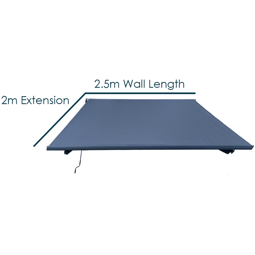 Jack Stonehouse Dark Grey Manual Retractable Awning 2.5 x 2m Image 9