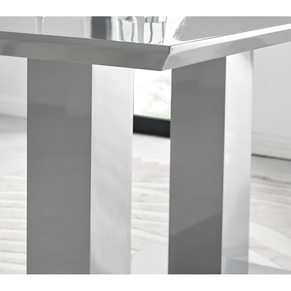 Furniturebox Molini Fontana 6 Seater Dining Set Grey Gloss Elephant Grey and Chrome Image 4