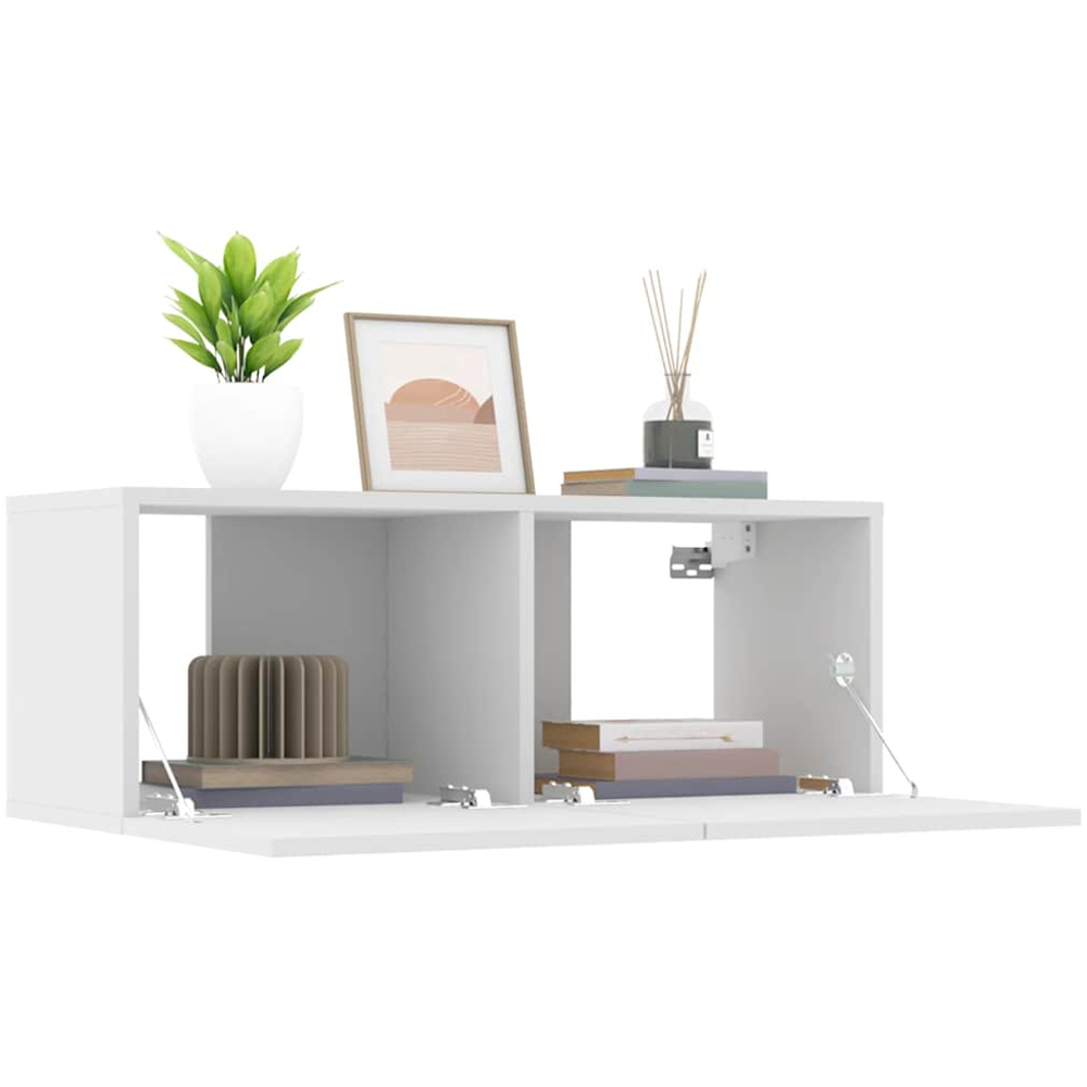 vidaXL 2 Door White Wall Mounted TV Cabinet Set of 2 Image 4