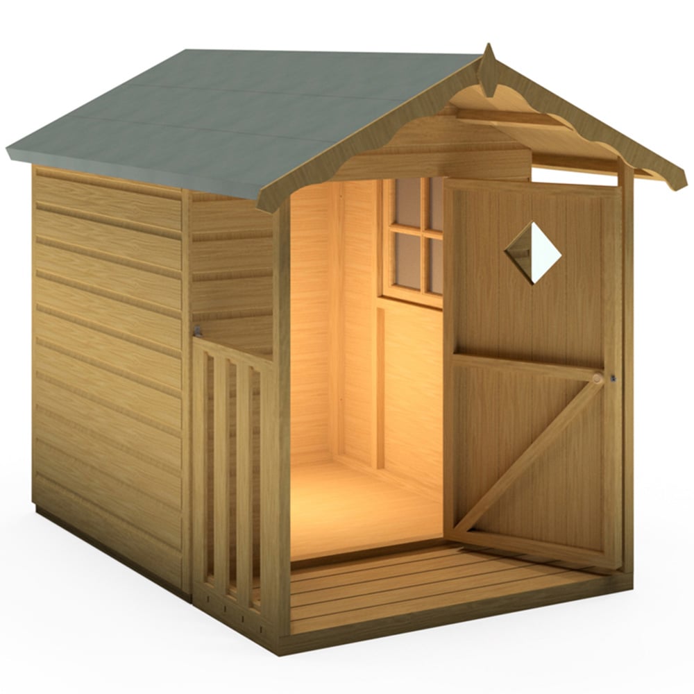 Shire 4 x 4ft Hide Shiplap and Veranda Playhouse Image 4