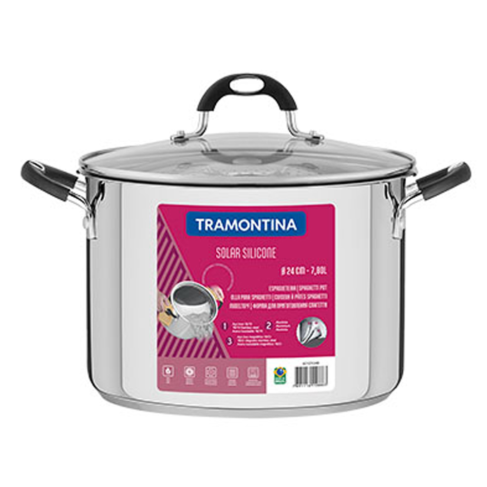 Tramontina 24cm Stainless Steel Pasta Stock Pot Image 3