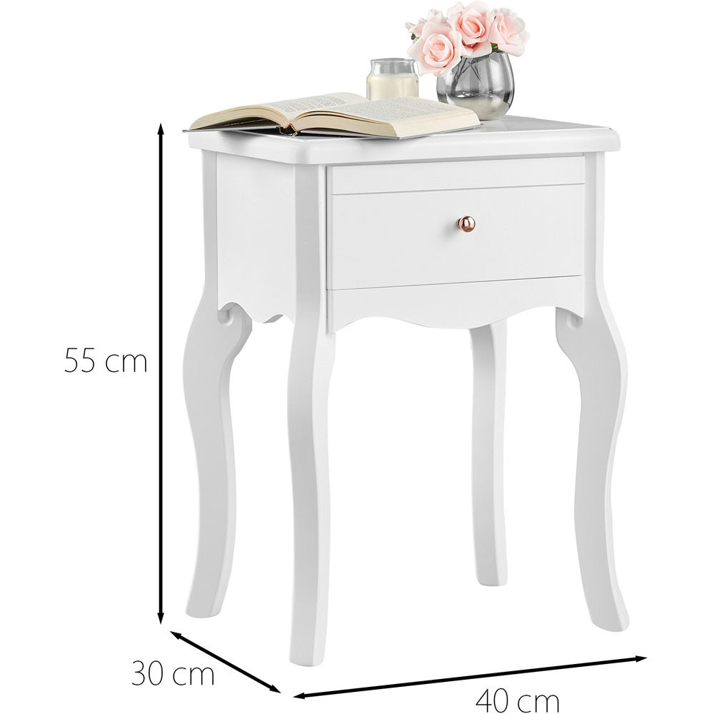 CARME Home Sorrento White Side Table Image 7