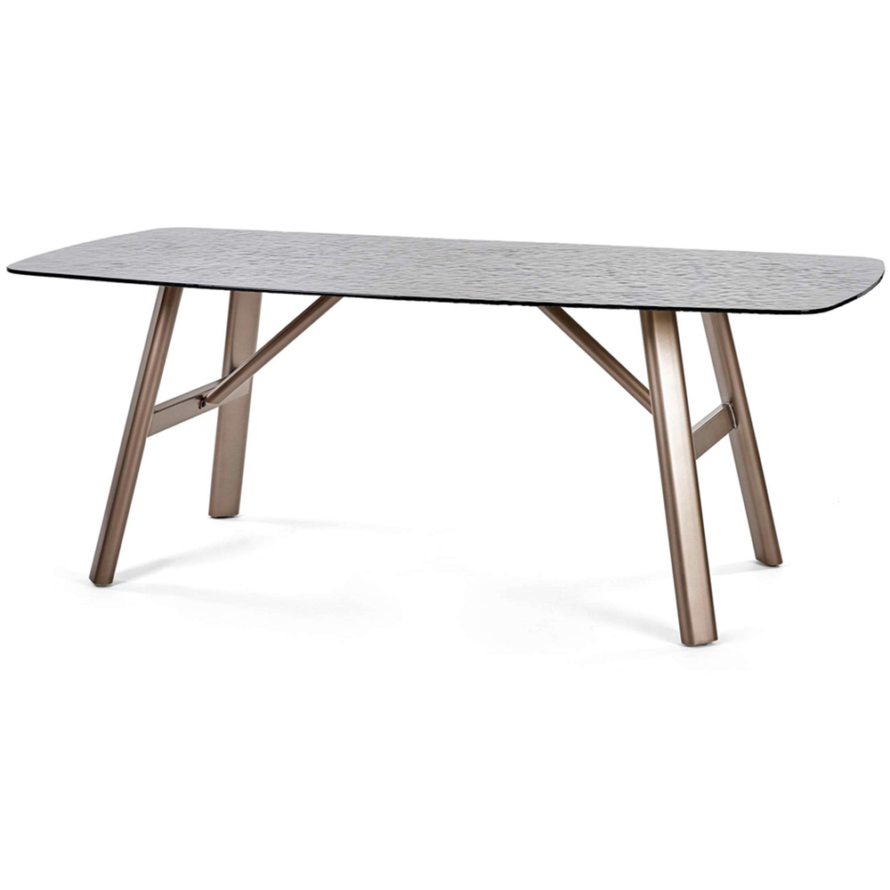 Julian Bowen Callisto 6 Seater Smoked Bubble Glass Rectangular Dining Table Image 2