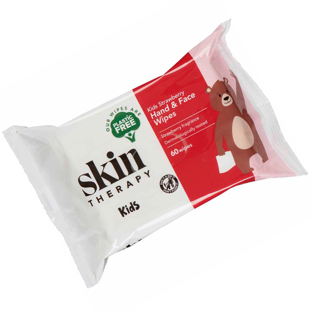 Skin Therapy Kids Strawberry Hand and Face Wipes 60 Pack Image 3