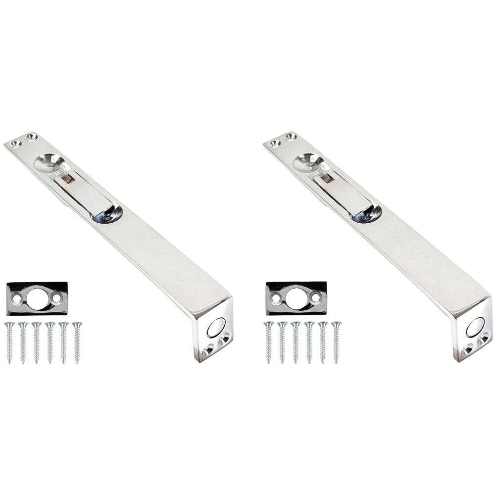 Golden Grace Polished Chrome Flush Door Bolt 150mm 2 Pack Image 1