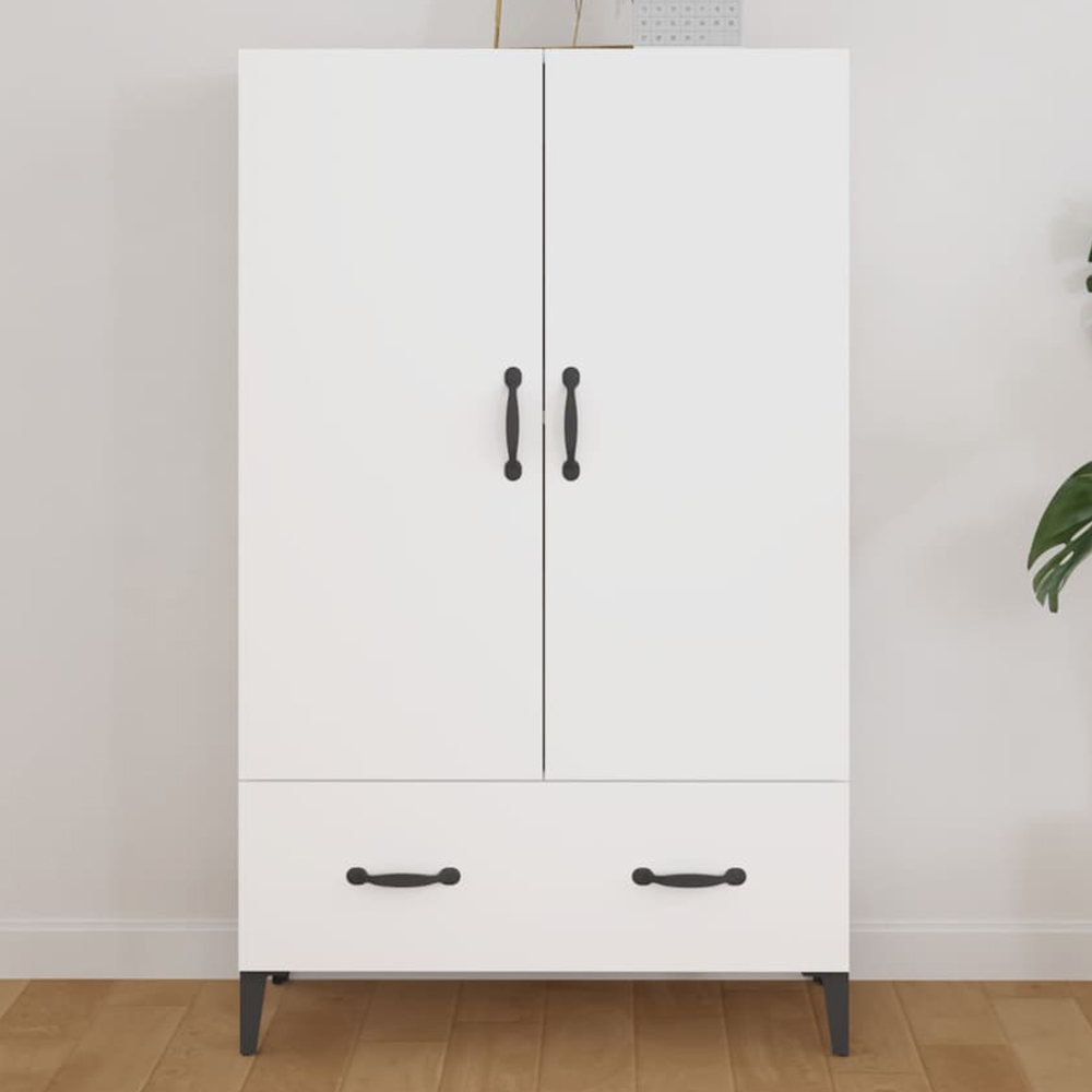 vidaXL 2 Door Single Drawer White Highboard Image 1