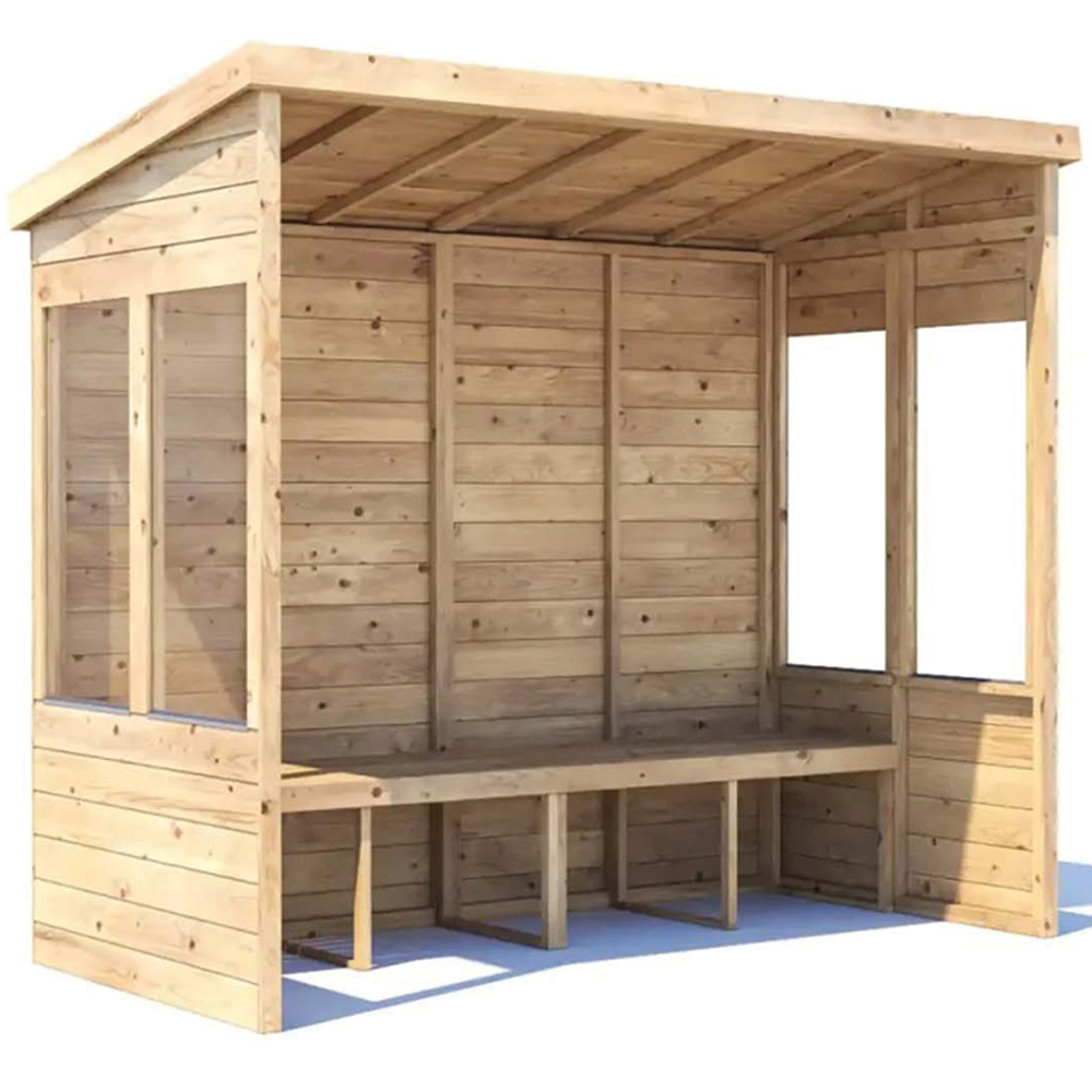 Dunster House Apocallipo 3 Seater 8 x 4ft Brown Pent Garden Arbour with Glazed Panels Image 2