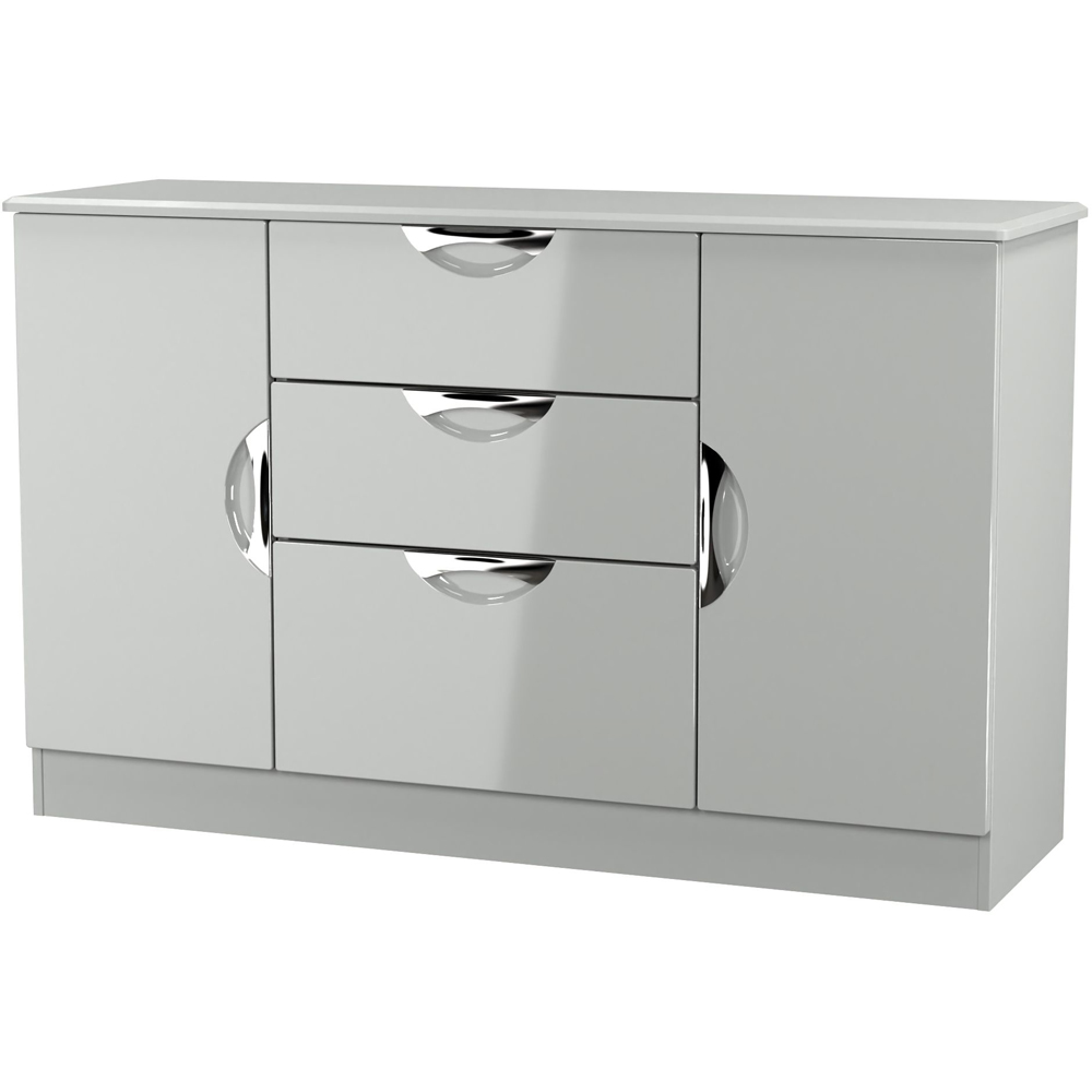 Crowndale Camden 2 Door 3 Drawer Grey Gloss and Dusk Grey Sideboard Ready Assembled Image 4