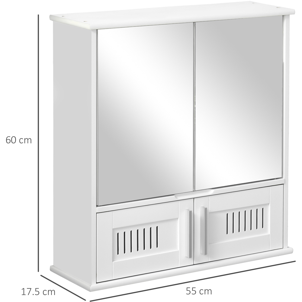 Kleankin White Bathroom Mirror Cabinet Image 9