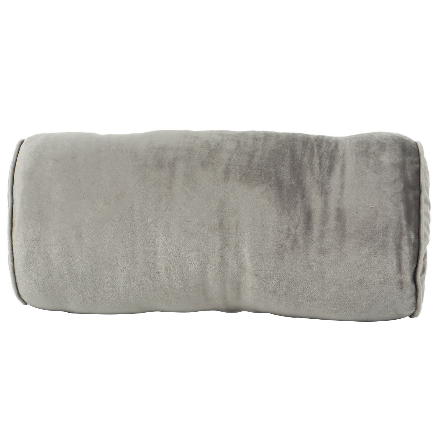 Velvet Bolster Cushion Grey Image 3