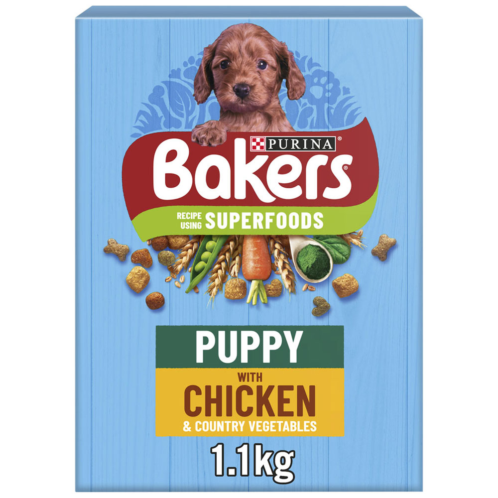 Bakers Puppy Dry Dog Food Chicken and Veg 1.1kg Image 1
