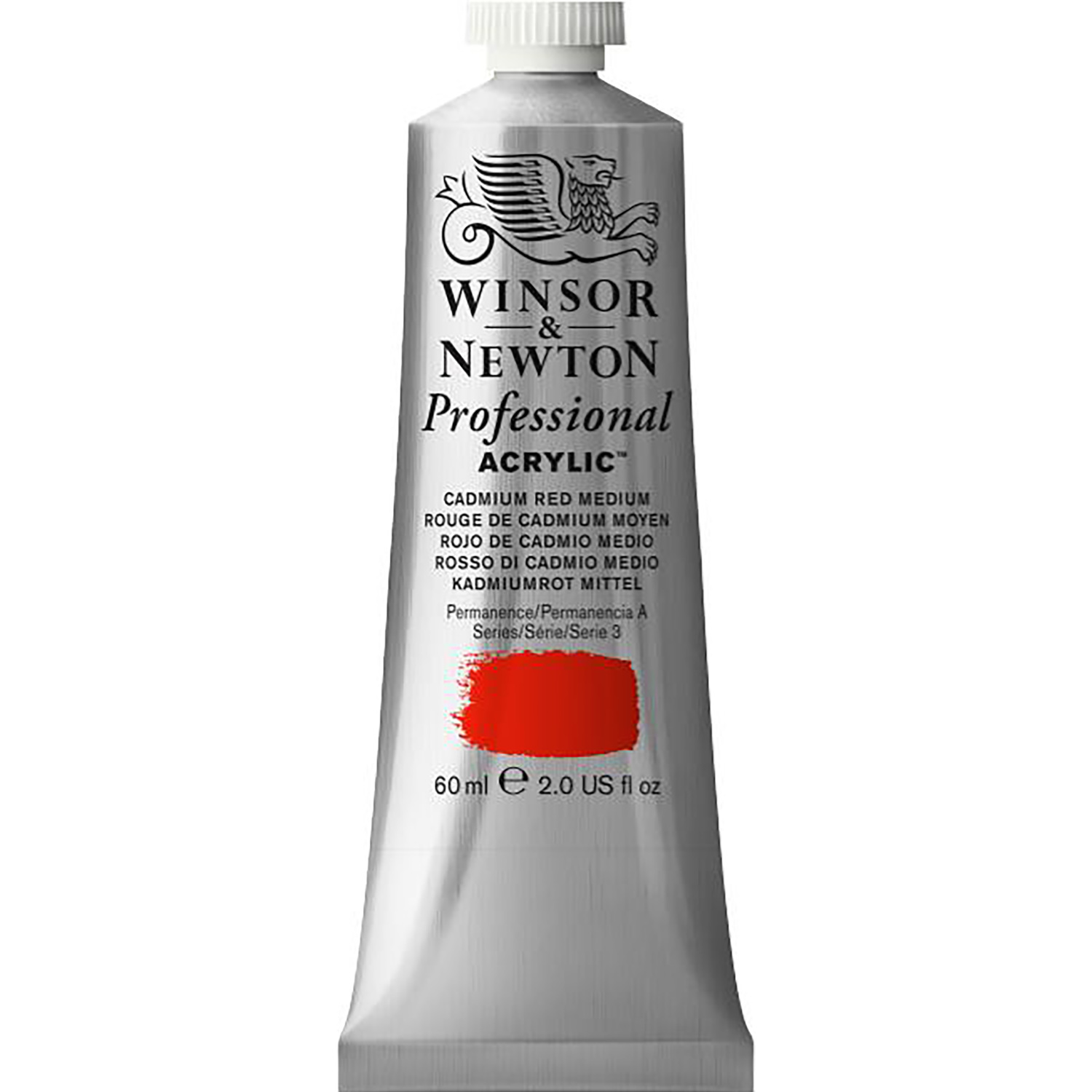 Winsor and Newton 60ml Professional Acrylic Paint - Cadmium Red Medium Image 1