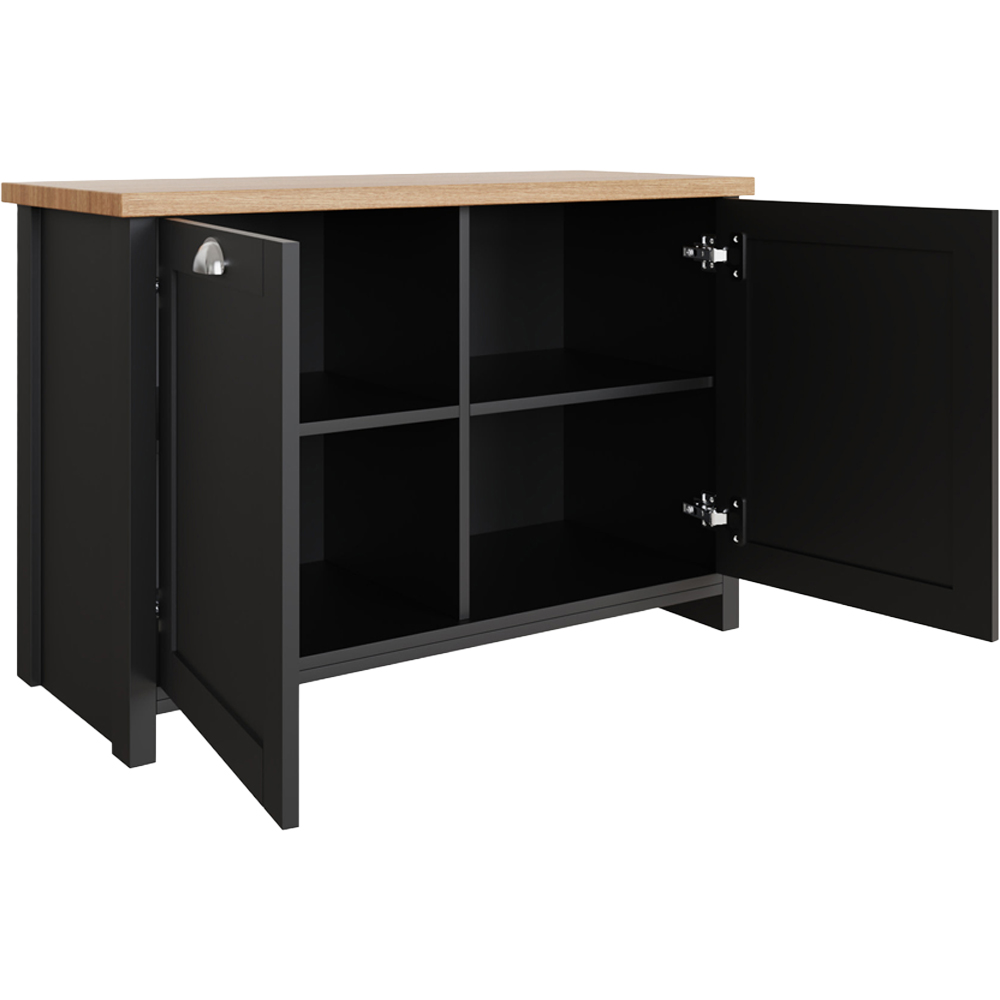GFW Lancaster Black and Oak Shoe Storage Image 5