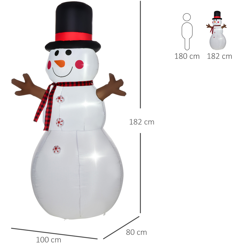 Everglow LED Inflatable Christmas Snowman with Hat Decoration 5.9ft Image 7