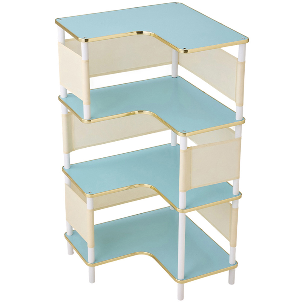 Living and Home 4 Shelf MDF L-Shaped Corner Bookshelf Image 2