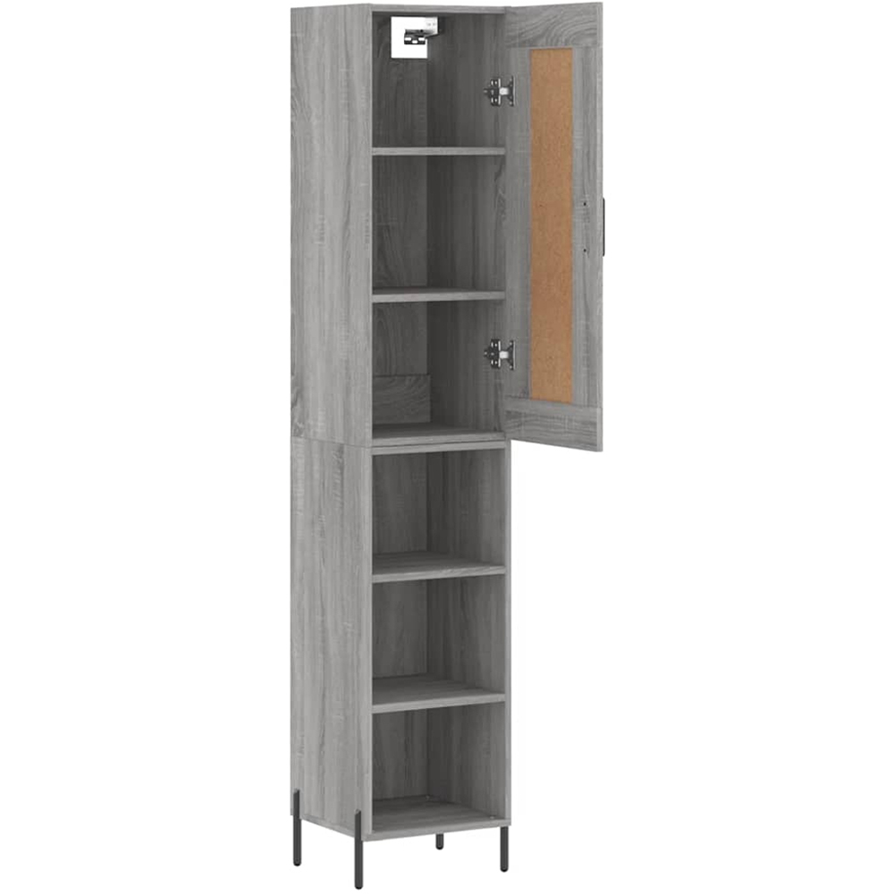 vidaXL Single Door 3 Shelf Grey Sonoma Highboard Image 4