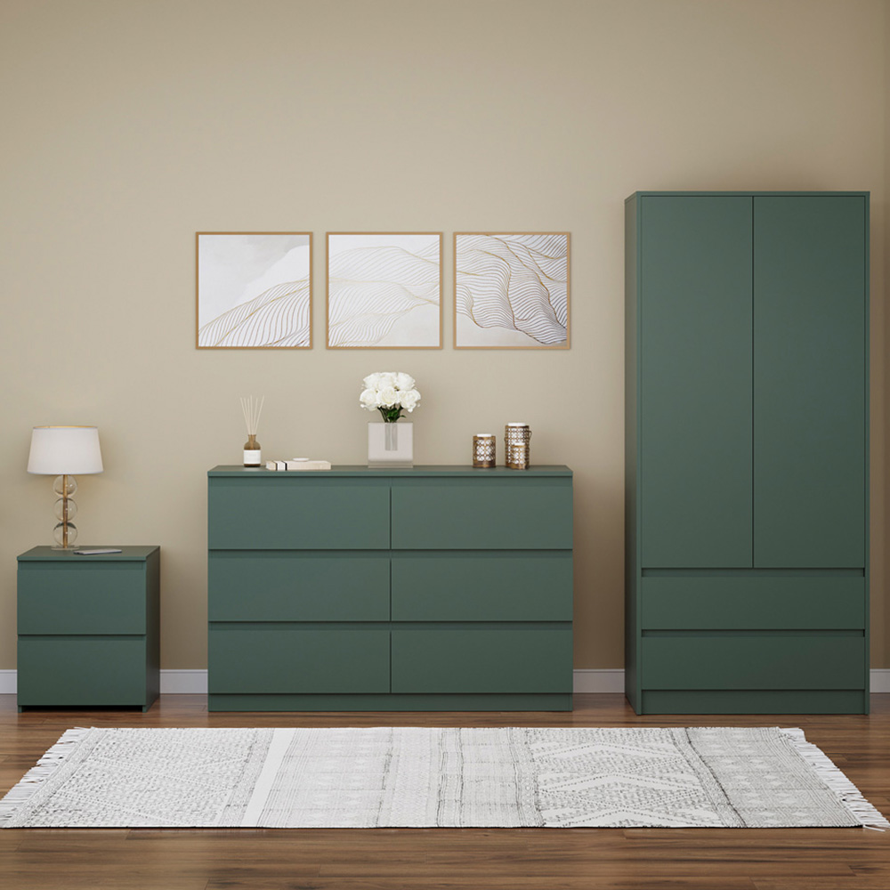 Vida Designs Denver Green 3 Piece Bedroom Furniture Set Image 1