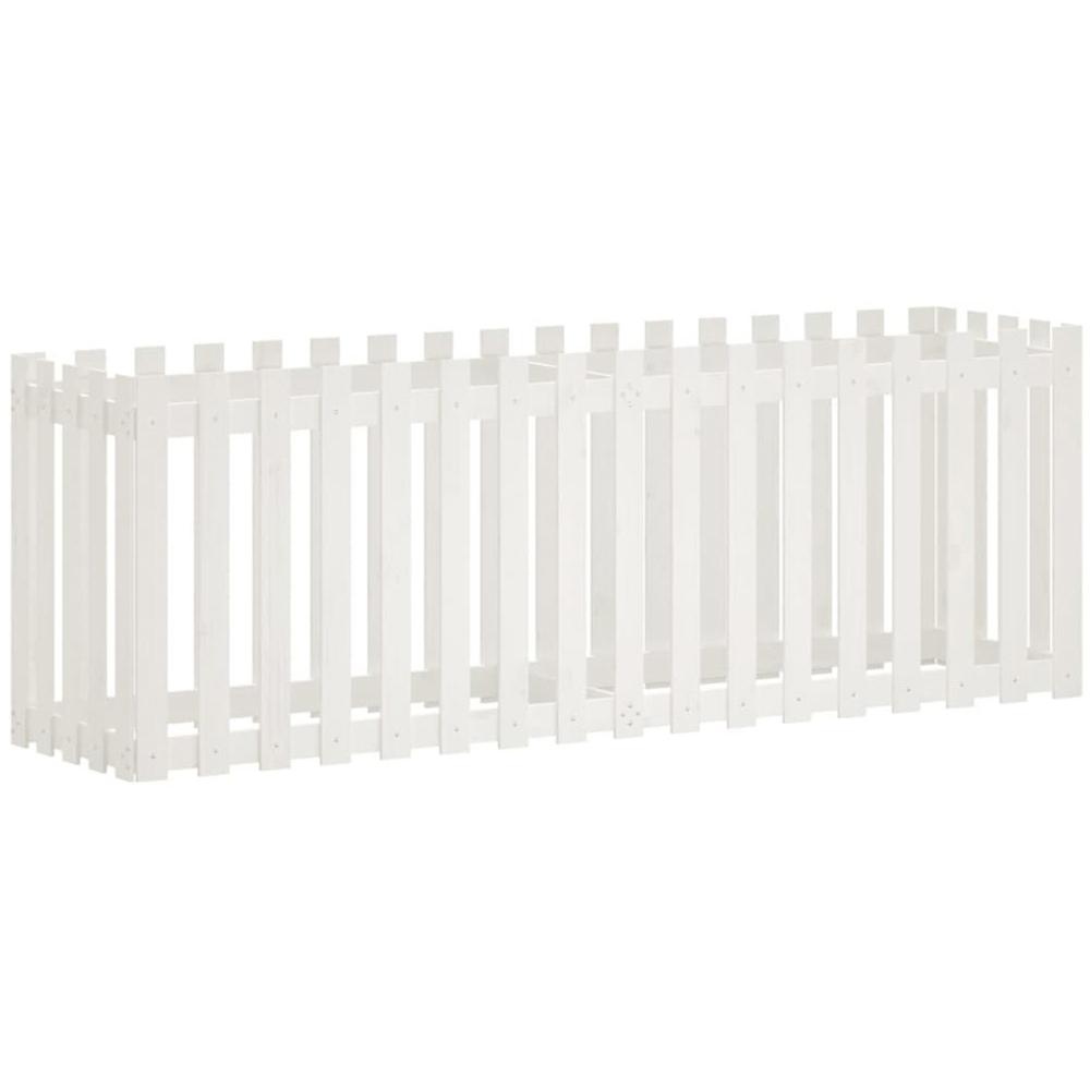 vidaXL White Solid Pine Wood Raised Garden Bed 70 x 200 x 50cm Image 1