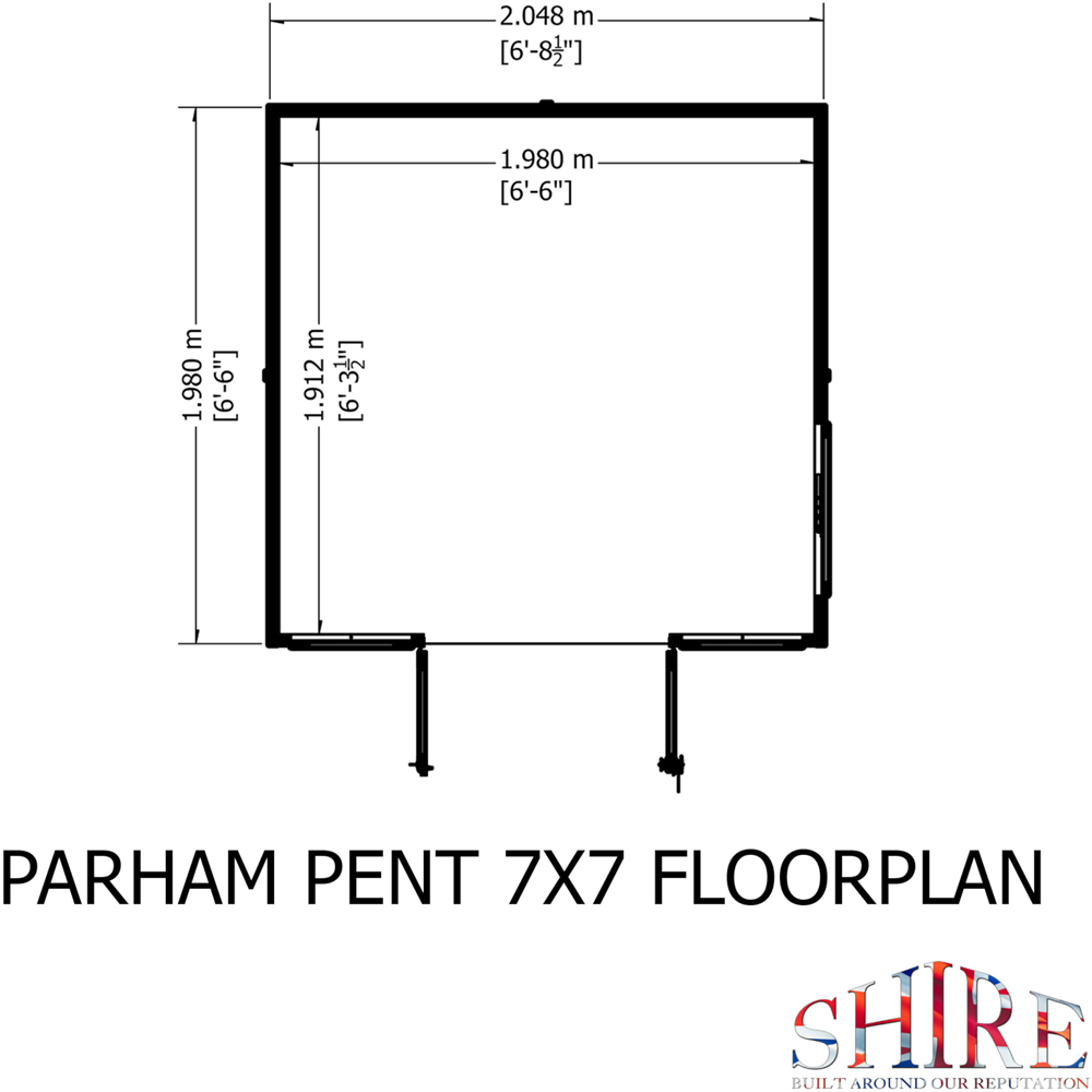 Shire Parham 7 x 7ft Shiplap Pent Garden Summerhouse Image 7