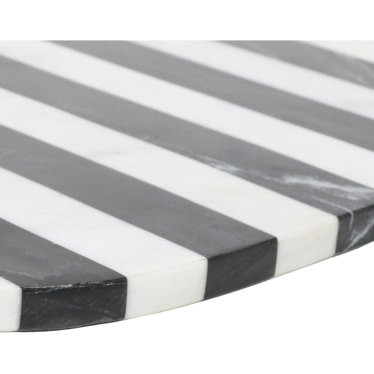 Striped Marble Oval Serving Board - White & Black Image 4