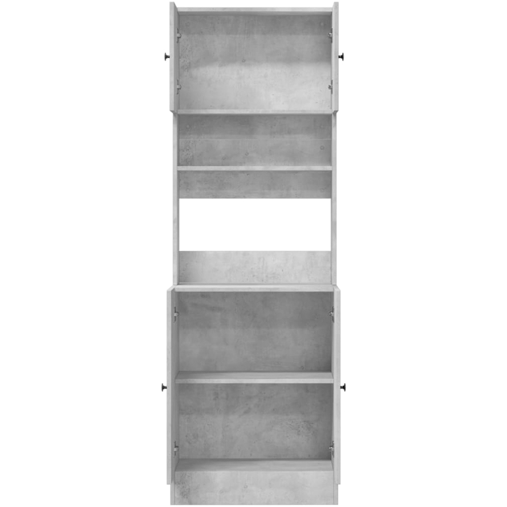 vidaXL 4 Door Single Shelf Concrete Grey Kitchen Cabinet Image 5