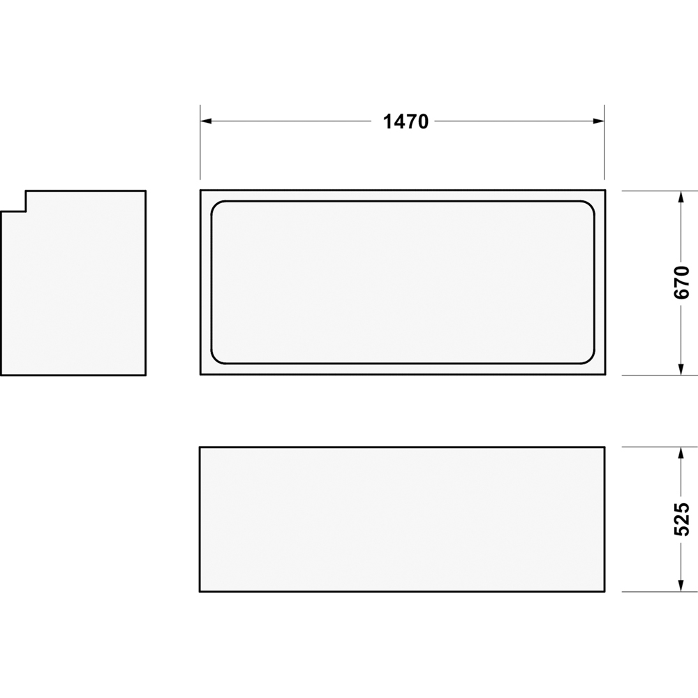 Duravit No.1 Bathtub Support 1470 x 670mm Image 2
