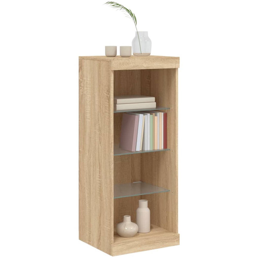 vidaXL 4 Shelf Sonoma Oak Narrow Sideboard with LED Lights Image 4