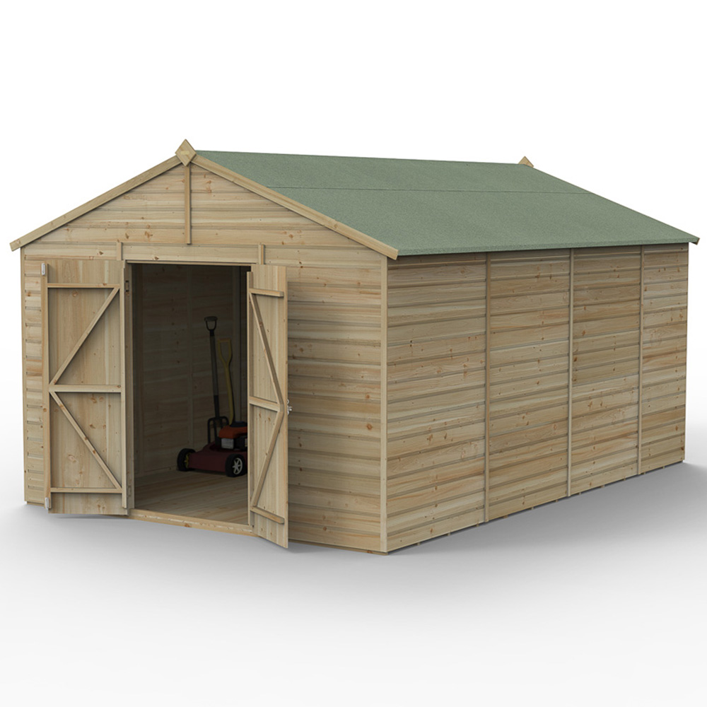 Forest Garden Beckwood 10 x 15ft Double Door Shiplap Apex Shed Image 3