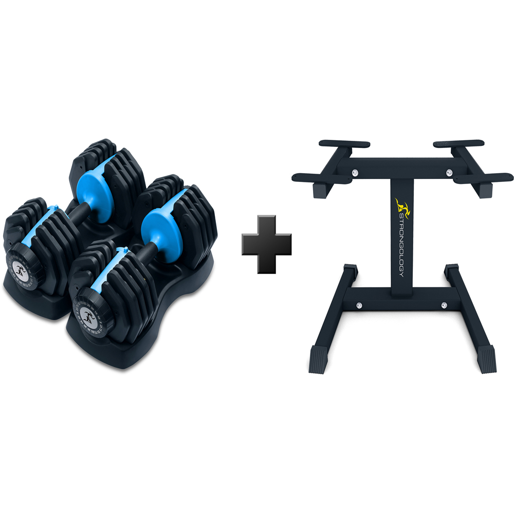 Strongology Urban25 Blue Adjustable Smart Dumbbell with Adjustable Stand 2 Pack Image 4