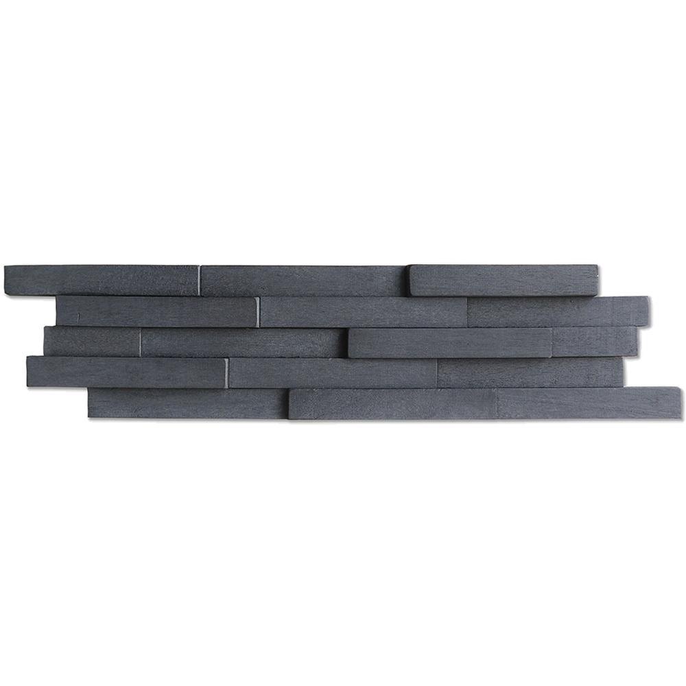Tuscan Smooth Mosaic Anthracite 3D Split Face Hardwood Wall Tile Image 2