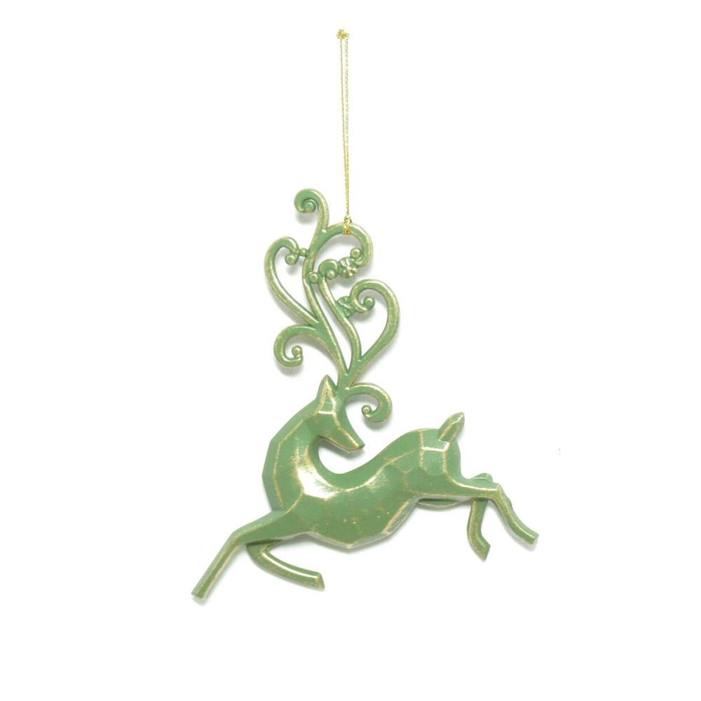 Brushed Gold Reindeer Hanging Decoration Image 3