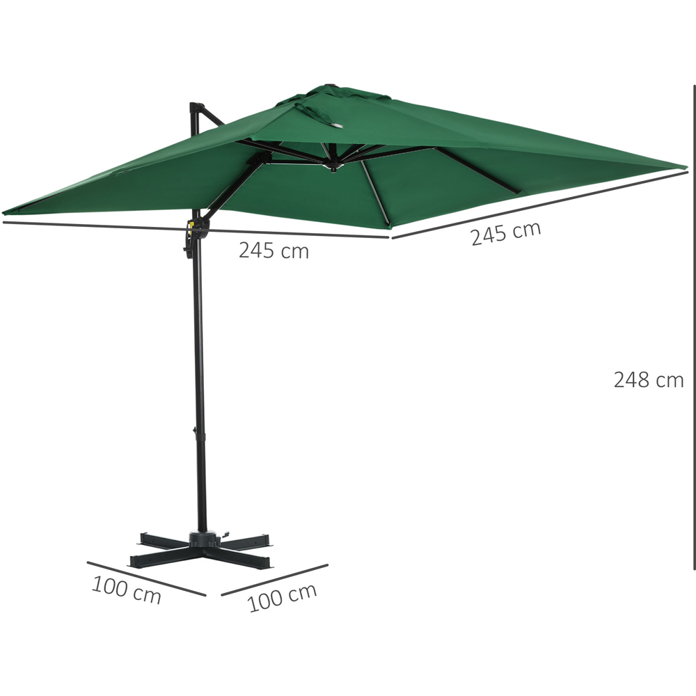Outsunny Green Cantilever Parasol 2.48m Image 7