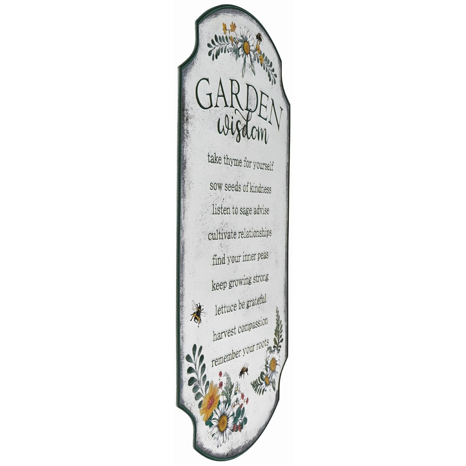 Garden Wisdom Metal Sign - White Image 2