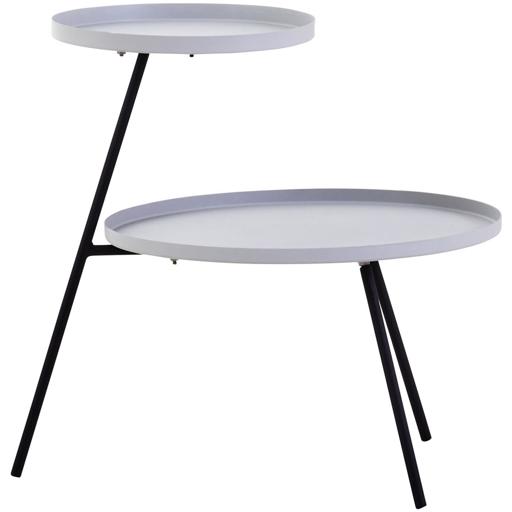 Premier Housewares 2 Shelf Grey and Black Side Table Image 3