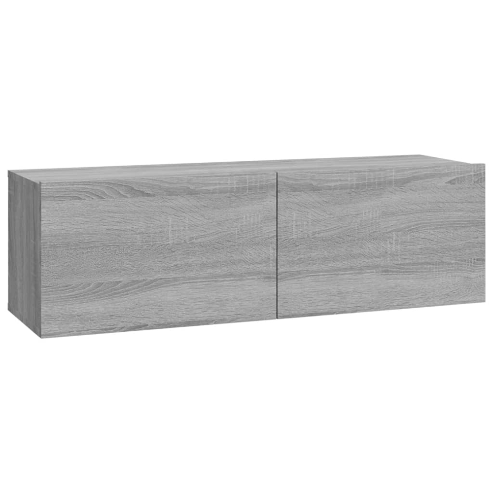 vidaXL 2 Door Grey Sonoma Wall Mounted TV Cabinet 4 Pack Image 3