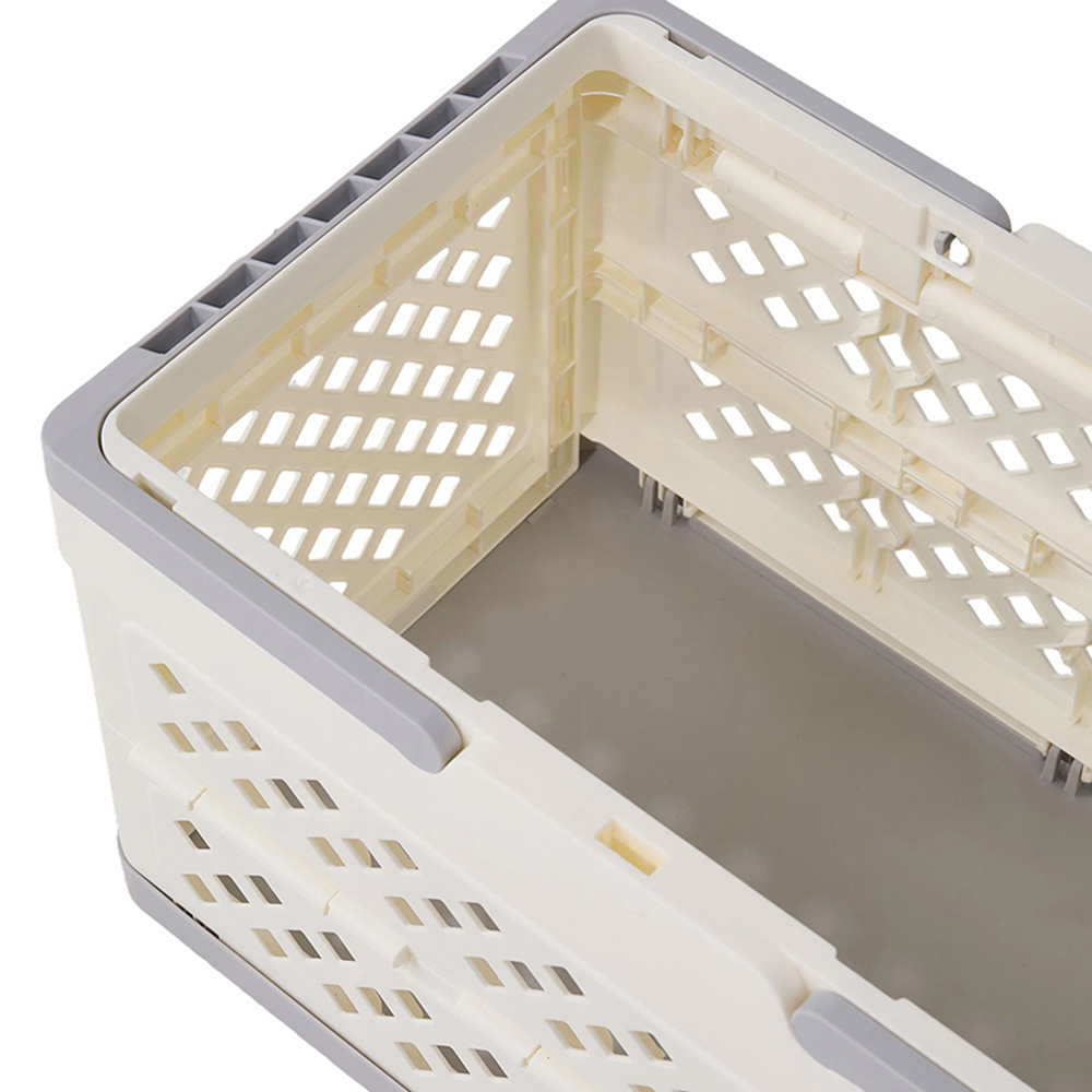Living and Home Cream and Grey Foldable Laundry Basket Image 7