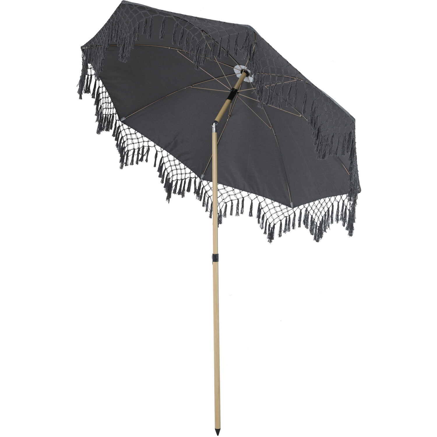 Amalfi Tasselled Parasol Grey Image 10