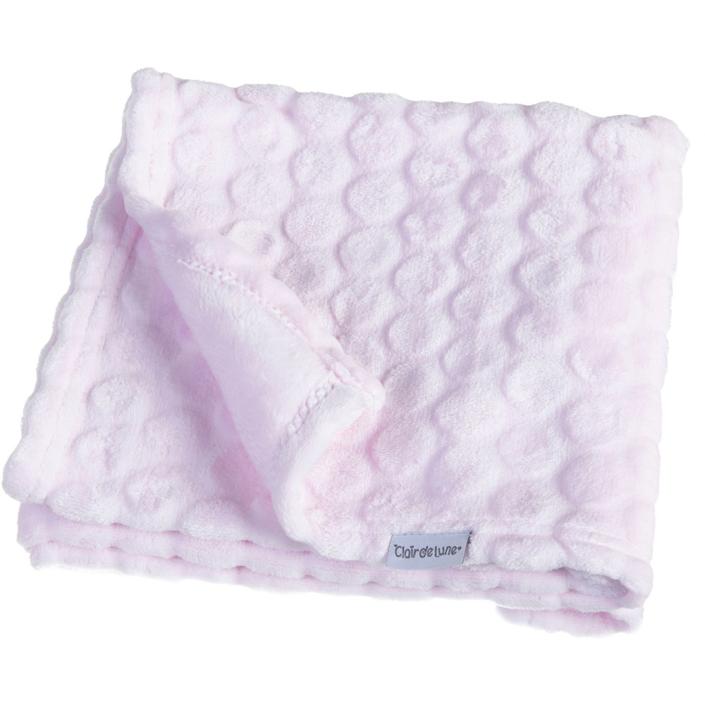 Clair de Lune Baby Pink Marshmallow Pram Blanket 90 x 70cm Image 1