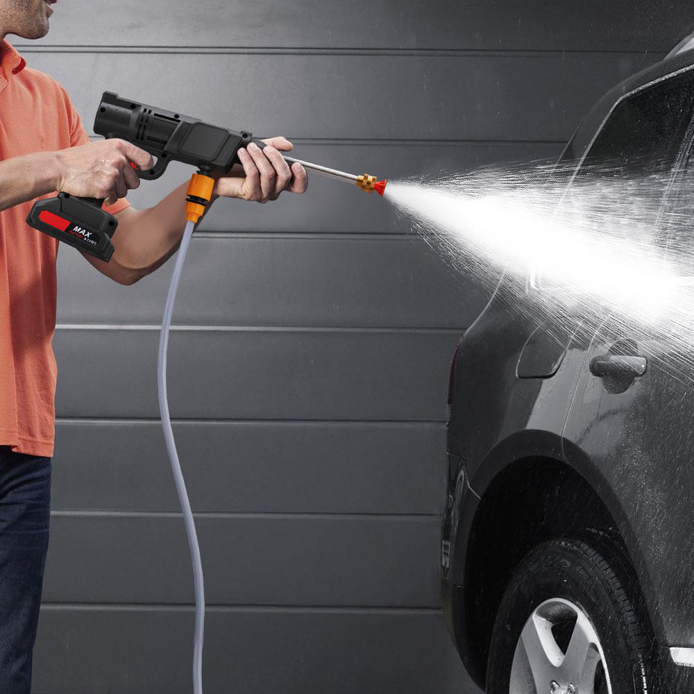 Living and Home Black Electric Cordless Handheld Pressure Washer with 2 Battery Image 2